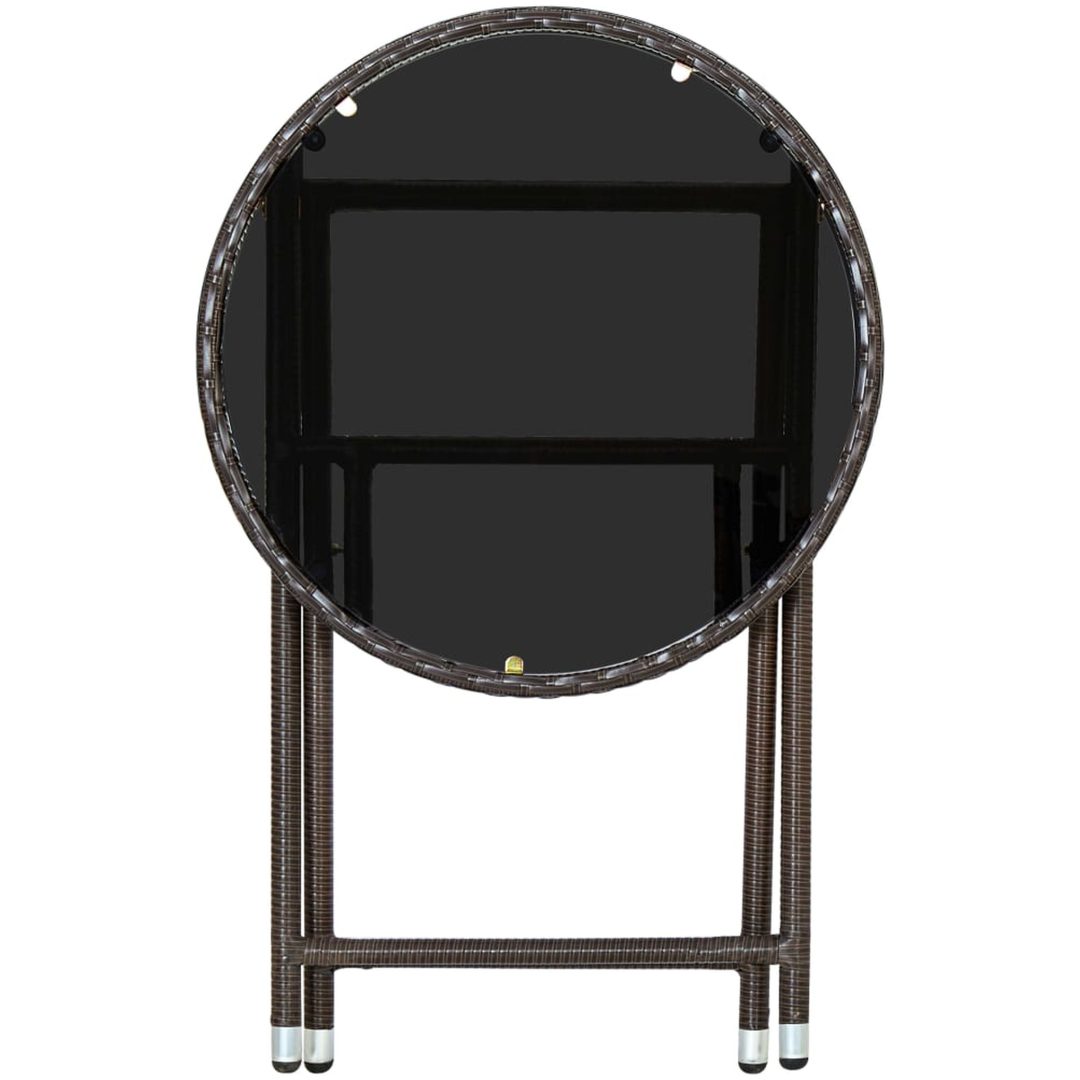 Soffbord brun 60 cm konstrotting och härdat glas vidaXL – bild 5