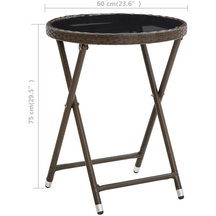 Soffbord brun 60 cm konstrotting och härdat glas vidaXL – bild 6