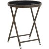 Soffbord brun 60 cm konstrotting och härdat glas vidaXL – miniatyr 1