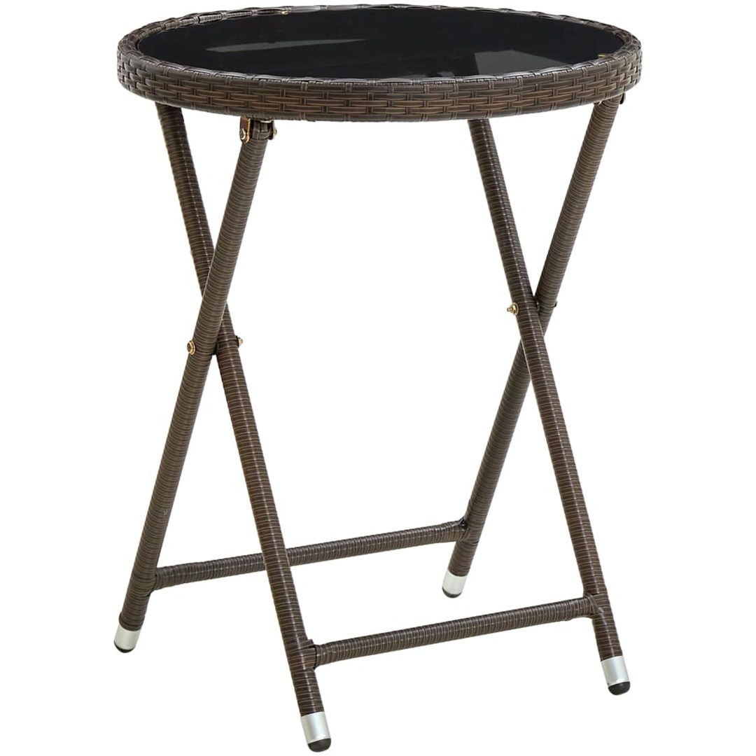 Soffbord brun 60 cm konstrotting och härdat glas vidaXL