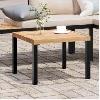 Soffbord för trädgård svart 55x55x39,5 cm pulverlackerat stål vidaXL