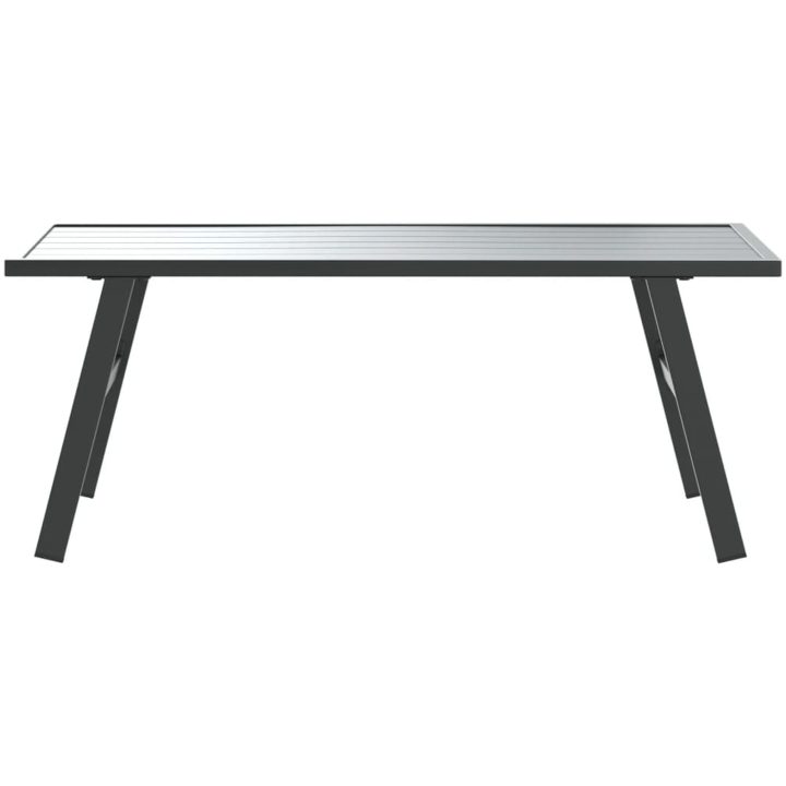 Soffbord för trädgård svart 90x45x35 cm pulverlackerat stål vidaXL – bild 3