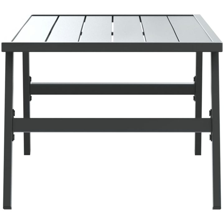 Soffbord för trädgård svart 90x45x35 cm pulverlackerat stål vidaXL – bild 4