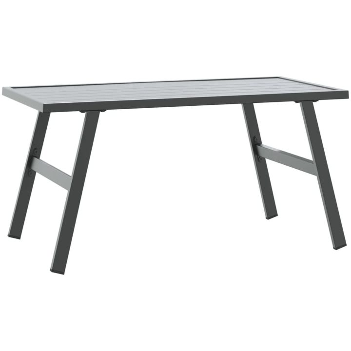 Soffbord för trädgård svart 90x45x35 cm pulverlackerat stål vidaXL – bild 5