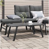 Soffbord för trädgård svart 90x45x35 cm pulverlackerat stål vidaXL