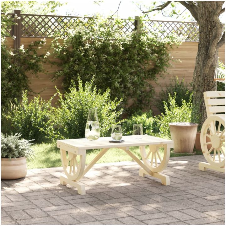 Soffbord för trädgården 90x50x40 cm massiv furu vidaXL – bild 3