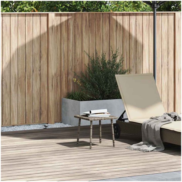 Soffbord för trädgården rektangulärt grått vidaXL 40 x 40 x 37 cm – bild 2