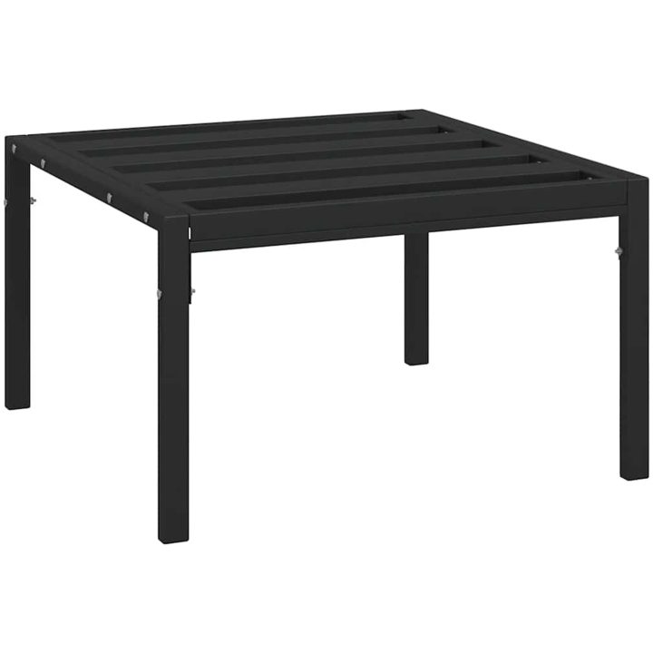 Soffbord för trädgården svart 60x60x35 cm stål vidaXL – bild 2