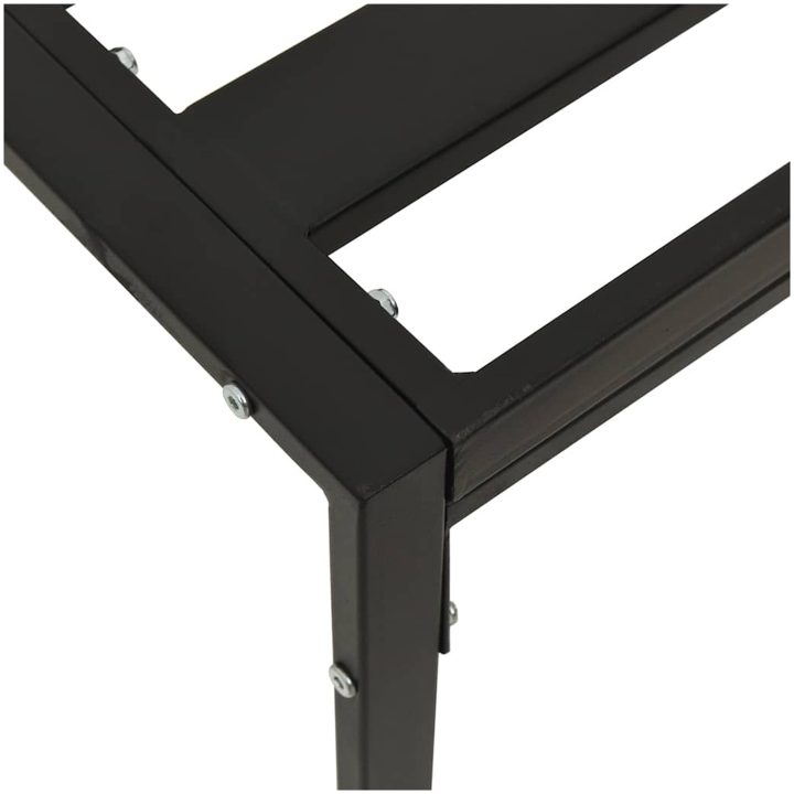 Soffbord för trädgården svart 60x60x35 cm stål vidaXL – bild 4