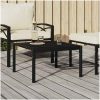 Soffbord för trädgården svart 60x60x35 cm stål vidaXL – miniatyr 1