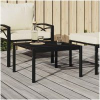 Soffbord för trädgården svart 60x60x35 cm stål vidaXL