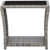 Soffbord grå 45x45x40 cm konstrotting och glas vidaXL – miniatyr 2