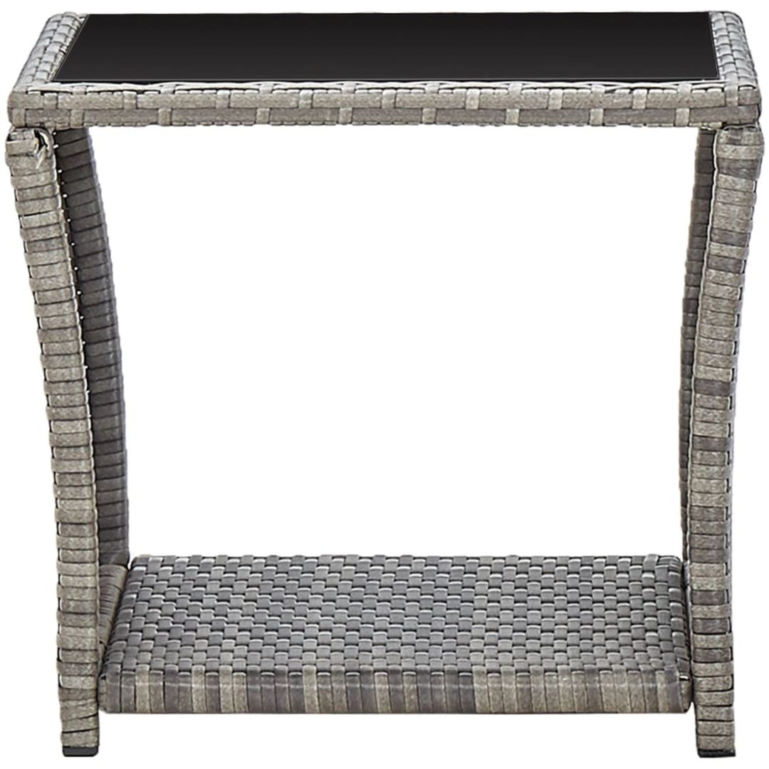 Soffbord grå 45x45x40 cm konstrotting och glas vidaXL – bild 2
