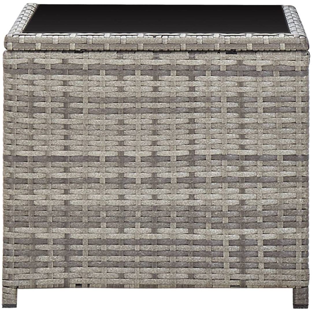 Soffbord grå 45x45x40 cm konstrotting och glas vidaXL – bild 3