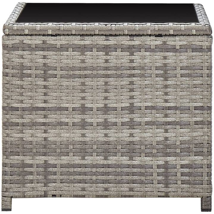 Soffbord grå 45x45x40 cm konstrotting och glas vidaXL – bild 3