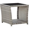 Soffbord grå 45x45x40 cm konstrotting och glas vidaXL – miniatyr 1