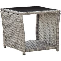 Soffbord grå 45x45x40 cm konstrotting och glas vidaXL