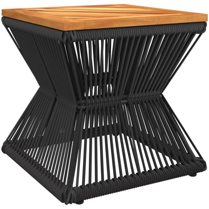 Soffbord med trådfot svart 38x38x38 cm massivt akaciaträ vidaXL – bild 2
