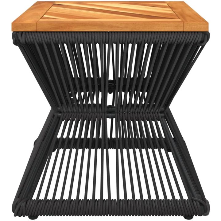 Soffbord med trådfot svart 38x38x38 cm massivt akaciaträ vidaXL – bild 5