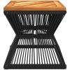 Soffbord med trådfot svart 38x38x38 cm massivt akaciaträ vidaXL – miniatyr 6