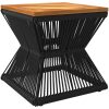 Soffbord med trådfot svart 38x38x38 cm massivt akaciaträ vidaXL – miniatyr 7