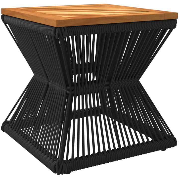Soffbord med trådfot svart 38x38x38 cm massivt akaciaträ vidaXL – bild 7