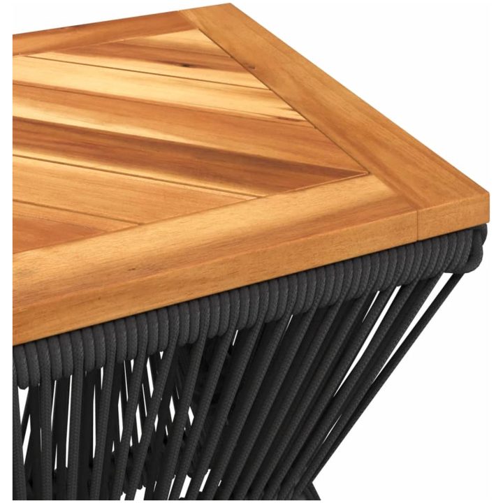 Soffbord med trådfot svart 38x38x38 cm massivt akaciaträ vidaXL – bild 9