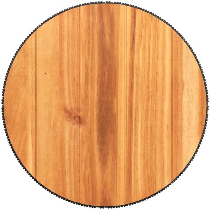Soffbord med trådfot svart ⌀45x44 cm massivt akaciaträ vidaXL – bild 8