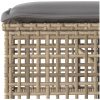 Soffgrupp för trädgård dynor 4 delar beige konstrotting glas vidaXL – miniatyr 11