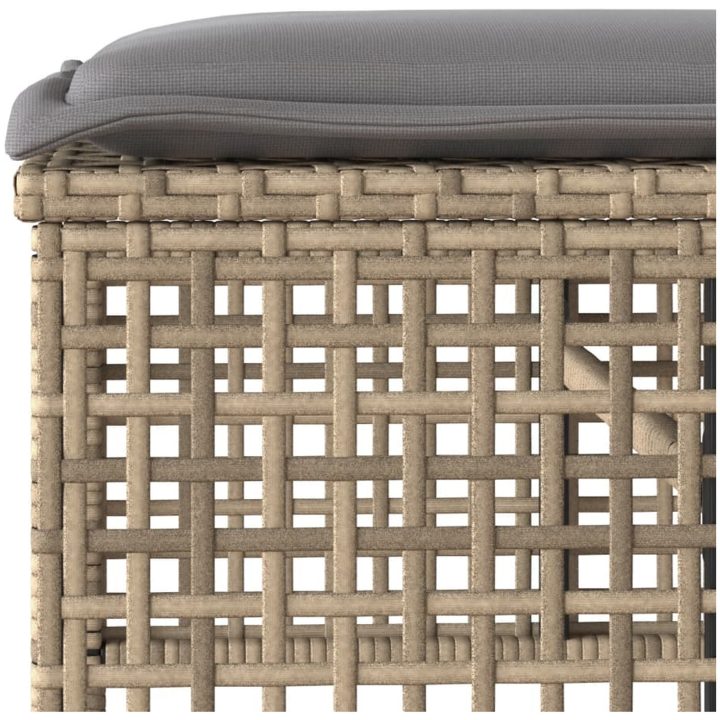 Soffgrupp för trädgård dynor 4 delar beige konstrotting glas vidaXL – bild 11
