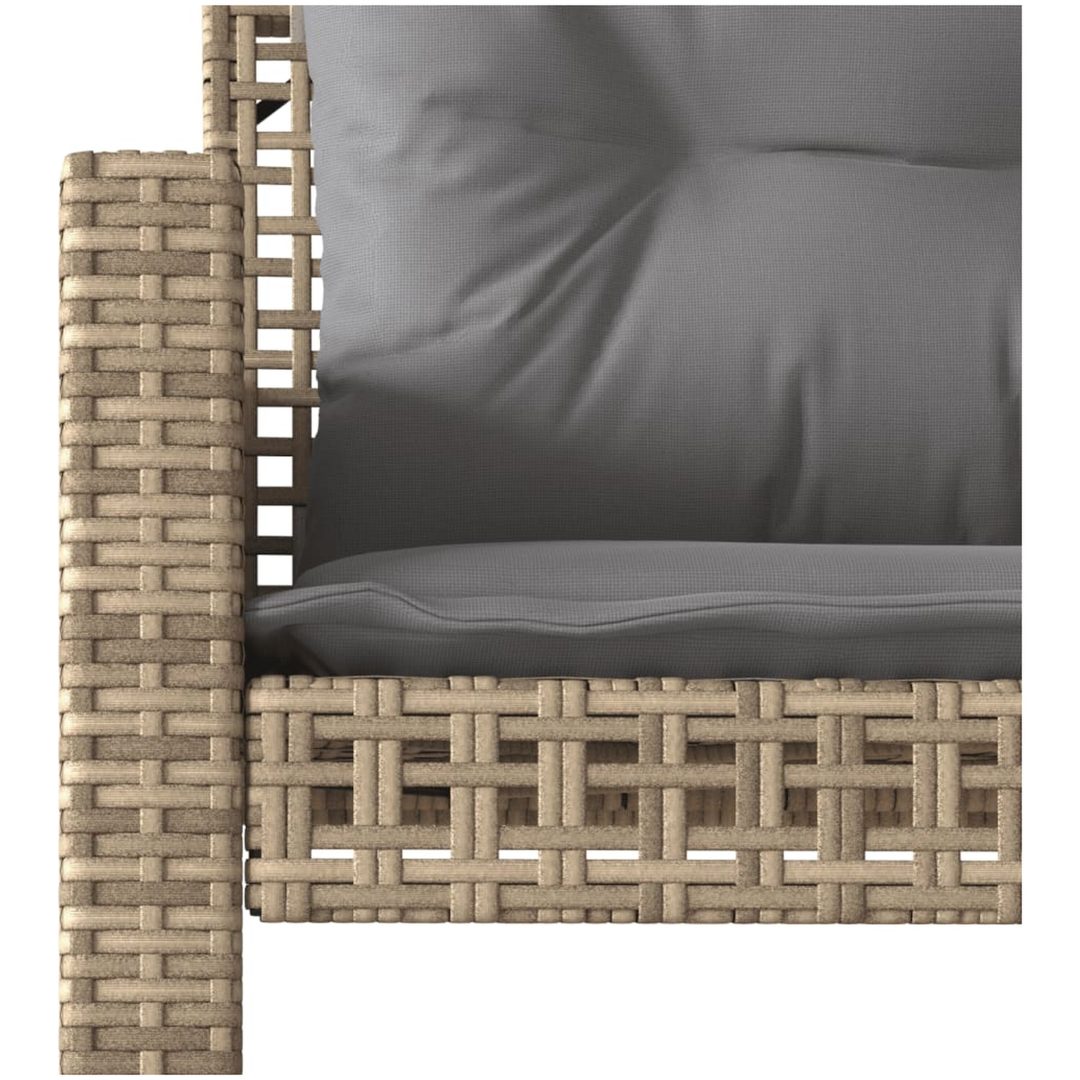 Soffgrupp för trädgård dynor 4 delar beige konstrotting glas vidaXL – bild 12