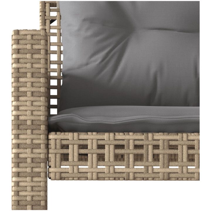 Soffgrupp för trädgård dynor 4 delar beige konstrotting glas vidaXL – bild 12