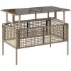 Soffgrupp för trädgård dynor 4 delar beige konstrotting glas vidaXL – miniatyr 8