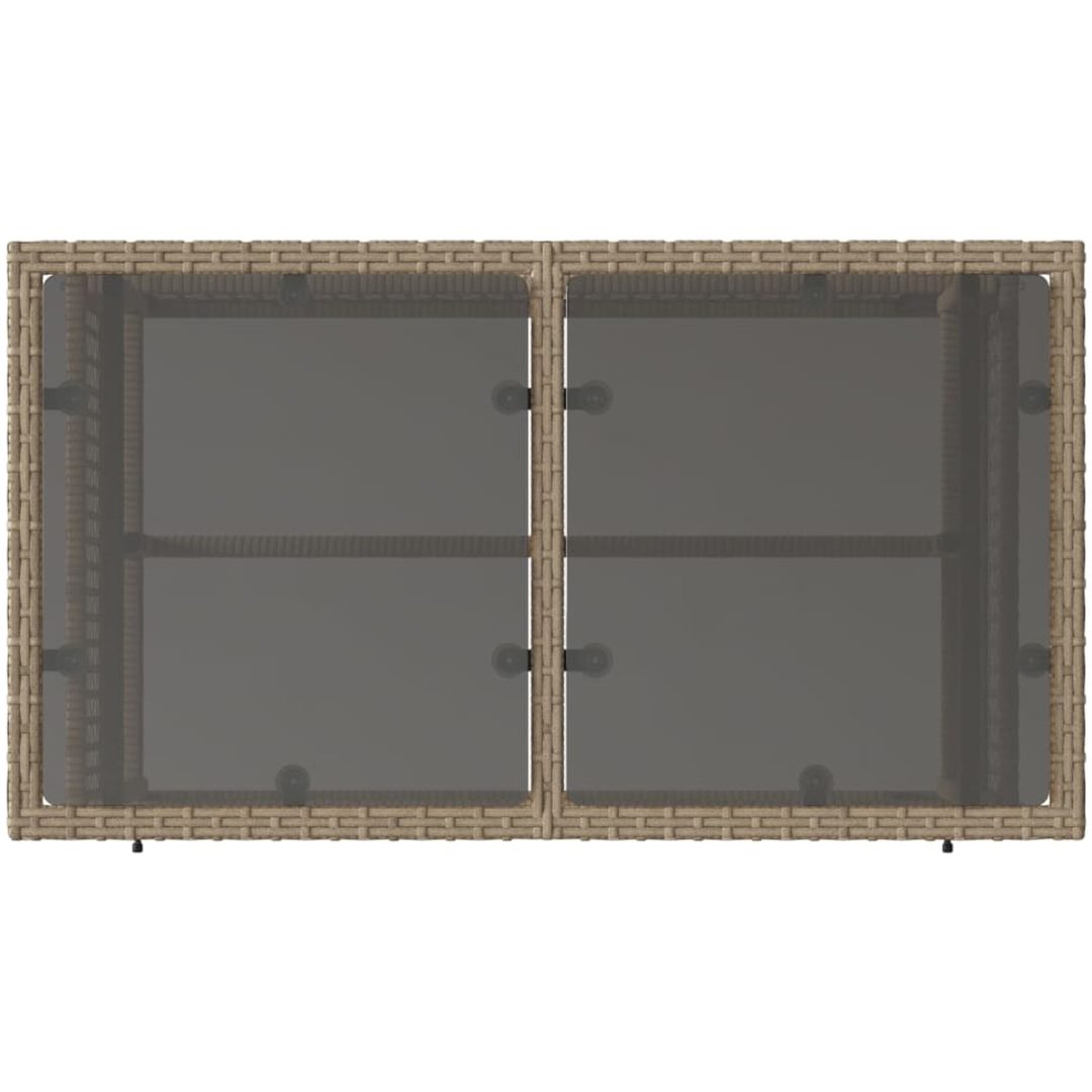 Soffgrupp för trädgård dynor 4 delar beige konstrotting glas vidaXL – bild 9