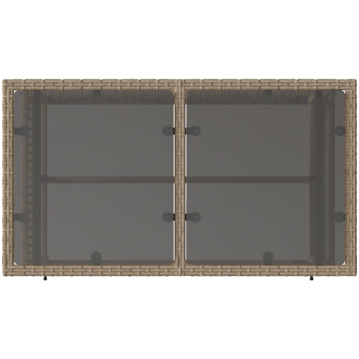 Soffgrupp för trädgård dynor 4 delar beige konstrotting glas vidaXL – bild 9