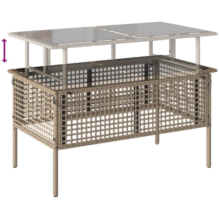 Soffgrupp för trädgård dynor 4 delar beige konstrotting glas vidaXL – bild 10