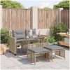 Soffgrupp för trädgård dynor 4 delar beige konstrotting glas vidaXL – miniatyr 1
