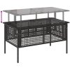 Soffgrupp för trädgård dynor 4 delar svart konstrotting glas vidaXL – miniatyr 10
