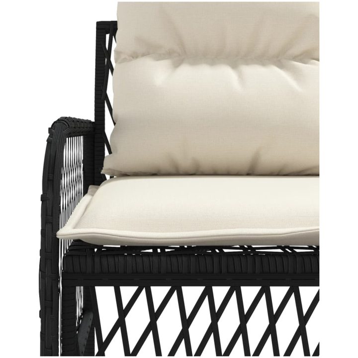 Soffgrupp för trädgård med dynor 2 delar svart konstrotting vidaXL – bild 8