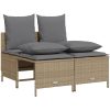 Soffgrupp för trädgård med dynor 4 delar beige konstrotting vidaXL – miniatyr 2