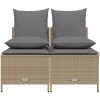 Soffgrupp för trädgård med dynor 4 delar beige konstrotting vidaXL – miniatyr 3