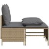 Soffgrupp för trädgård med dynor 4 delar beige konstrotting vidaXL – miniatyr 4