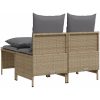 Soffgrupp för trädgård med dynor 4 delar beige konstrotting vidaXL – miniatyr 5