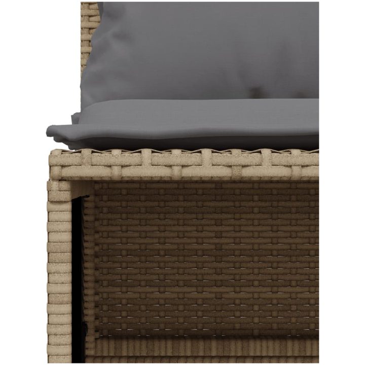 Soffgrupp för trädgård med dynor 4 delar beige konstrotting vidaXL – bild 6
