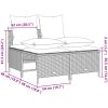Soffgrupp för trädgård med dynor 4 delar beige konstrotting vidaXL – miniatyr 7