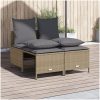 Soffgrupp för trädgård med dynor 4 delar beige konstrotting vidaXL – miniatyr 1