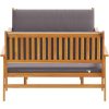 Soffgrupp för trädgård set 3 delar med dynor massivt akaciaträ vidaXL Soffbord: 75x45x38 cm, bänk: 120x64x76 cm – miniatyr 7