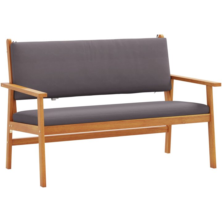 Soffgrupp för trädgård set 4 delar med dynor massivt akaciaträ vidaXL Soffbord, 75x45x38 cm – bild 6