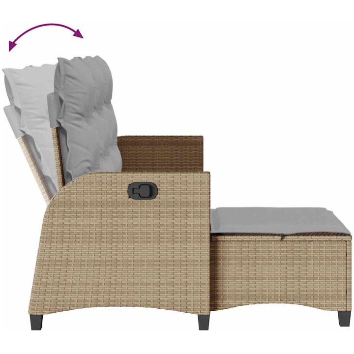 Soffgrupp för trädgården 3 delar med dynor L-formad beige vidaXL – bild 7