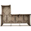 Soffgrupp för trädgården 3 delar med dynor L-formad beige vidaXL – miniatyr 9